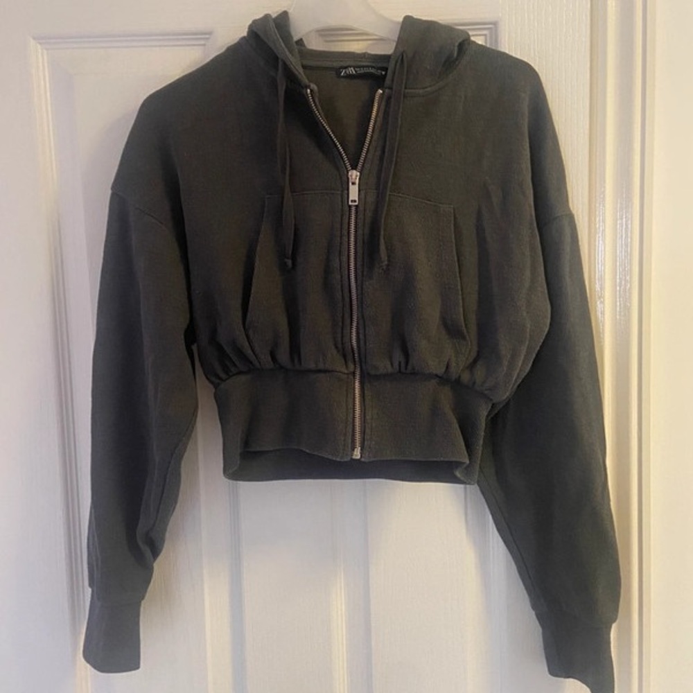 Zara Charcoal Zip-Up Hoodie